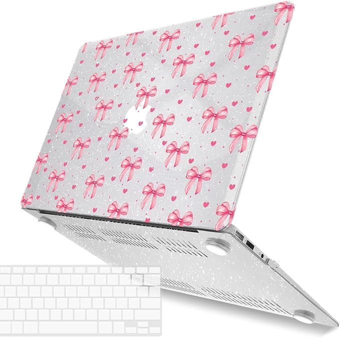 IBENZER Compatible with Old Version MacBook Air 13 Inch Case (2010-2017 Release). Models: A1466 / A1369, Plastic Hard Shell Case with Keyboard Cover for Mac Air 13, Bow, A13BOW+1