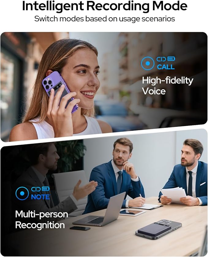 Voice Activated Recorder, Digital Voice Recorder for Lectures, Meetings, Calls, Interviews, AI Note Taking Device Supports 152 Languages with No Subscription, 64GB, Noise Reduction, 72-Hrs Endurance