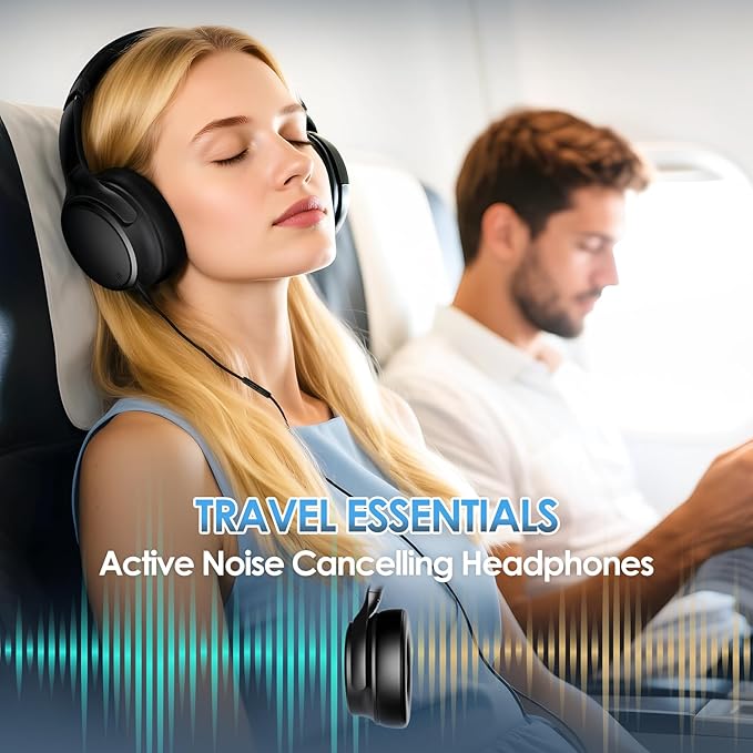USB C Headphones Wired Headphones Over Ear with HD Mic, Lightweight Foldable Active Noise-Canceling Headphone for iPad/Sports/School/Travel/iPhone 17/16, Samsung S25/S24, Google Pixel 9,Ideal Gifts