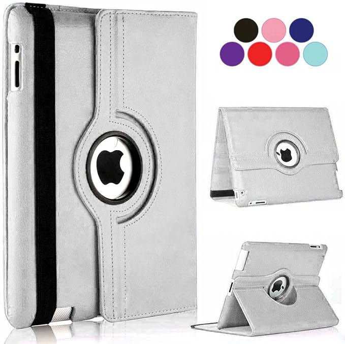 Vultic Rotating Case for iPad Air 11 inch M4/M3/M2 [2026/2025/2024] / Air 10.9 inch [5th/4th Gen 2022/2020], 360 Degree Stand [Auto Sleep/Wake] Folio PU Leather Smart Cover (Silver)