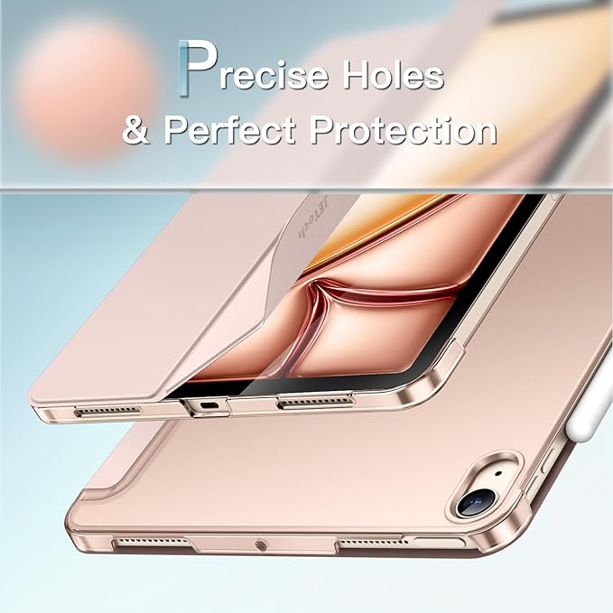 JETech Case ONLY for iPad Air 11-Inch M4/M3/M2 (2026/2025/2024), iPad Air 5/4 (2022/2020 5th/4th Generation 10.9-Inch), Slim Stand Hard Back Shell Cover with Auto Wake/Sleep (Rose Gold)