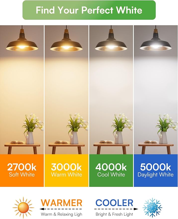 TJOY A19 Dimmable LED Light Bulbs, E26 Led Bulbs 60 Watt Equivalent, Neutral Cool White 4000K, 800 Lumens Standard Base, Energy Saving Lightbulbs, Efficient 9W, 120V, 15,000 Hour Lifetime, 6 Pack