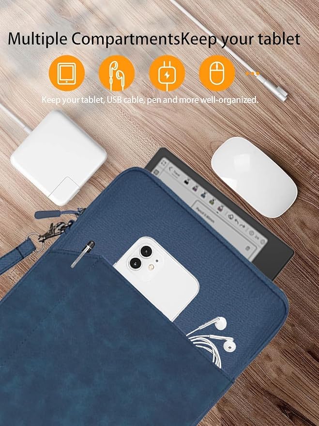 Tablet Sleeve for Onyx BOOX Tablet Go Color 7 Gen II E Ink Tablet 7 inch，360 Protective Bag Carrying Case Water-Resistant,Blue.