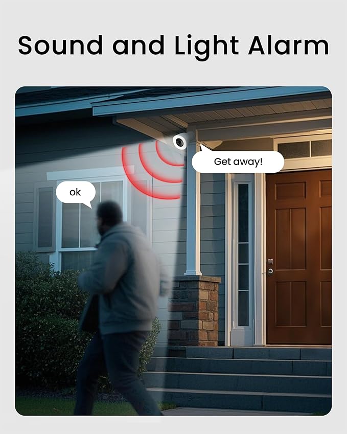 youkey 2.5K Wired Security Camera Outdoor, F1.0 Color24 Night Vision, Plug-in Cameras for Home Security Outside, 24/7 Continuous Recording, 130°FOV, 2.4/5GHz WiFi 6, Bluetooth Pairing, No Monthly Fees