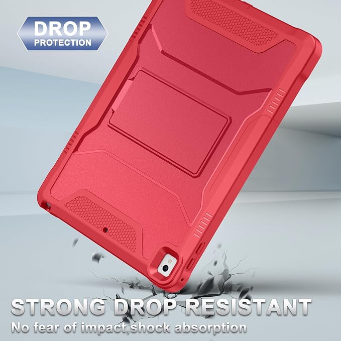 Soke Case for iPad 6th/5th Generation 9.7 Inch 2018/2017,with Built-in Screen Protector and Kickstand, Rugged Full-Body Heavy Duty Protective Cover for Apple iPad Air 2 /Pro 9.7 - Burgundy Red