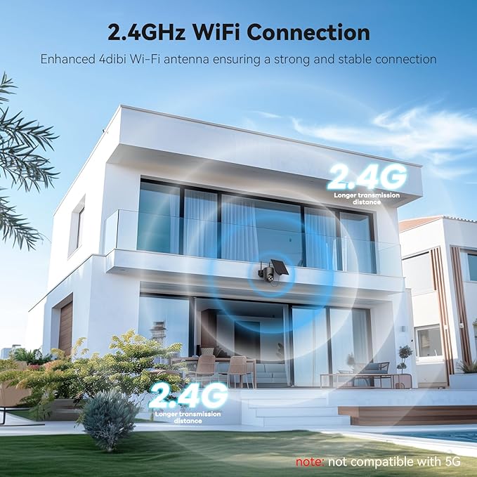 ELYSOO Security Cameras Wireless Outdoor, 2K Color Night Vision, Solar Camera Outdoor Wireless for Home Security, 360°Panoramic View, Weatherproof, 2.4GHz WiFi, 2pack