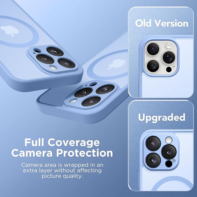 CAPRARO Magnetic Compatible with iPhone 16 Pro Max Case, Upgraded [Full Camera Protection] [Compatible with MagSafe] Protective Translucent Matte Women Phone Case Cover, Snow Purple