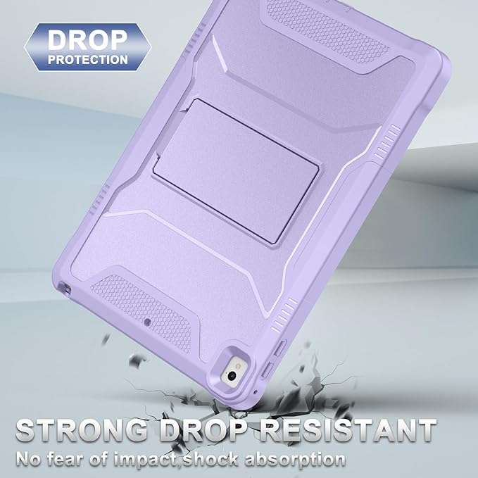 Soke Case for iPad 6th/5th Generation 9.7 Inch 2018/2017,with Built-in Screen Protector and Kickstand, Rugged Full-Body Heavy Duty Protective Cover for Apple iPad Air 2 /Pro 9.7 - Violet
