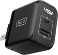 USB C Charger, INIU 2-Port 45W Super Fast Charger Type C, Mini Foldable PD PPS USB C Wall Charger Block by GaN Tech for Samsung Galaxy S23 Ultra iPhone 16 15 14 MacBook iPad Pro Steam Deck etc