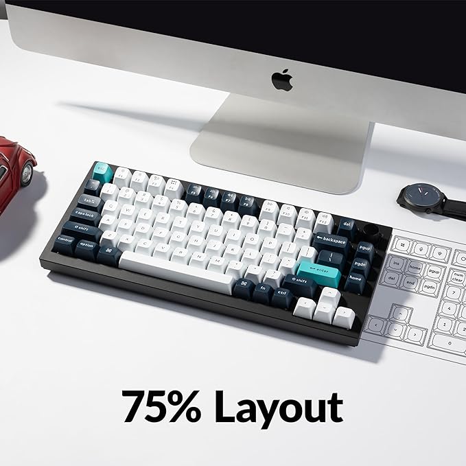 Keychron Q1 Max RGB QMK/VIA Custom Mechanical Keyboard, Hot-Swappable Full Metal Programmable Knob with Gateron Jupiter Banana Switch, 2.4 GHz/Bluetooth/Wired Gaming Keyboard for Mac Windows Linux