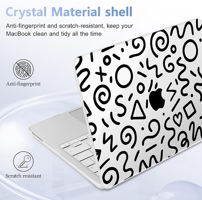 Case for 2026 MacBook Neo 13-inch Laptop with Liquid Retina Display, Release Model A3404, Sturdy Plastic Hard Shell Case + Keyboard Cover + Trackpad Film + Dust Plug, Abstract Line