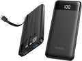 Orfeika Portable Phone Charger, 10000mAh Portable Charger Power Bank with Built-in Cables, Travel Essential Battery Pack Compatible with iPhone, Samsung, Google, iPads, Tablets, etc