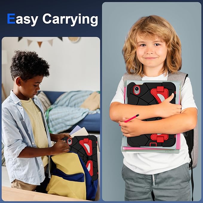 DreamerX for iPad mini 7 Case (A17 Pro) 2024/iPad Mini 6 Kids Case 2021, iPad mini 7th/6th Generation 8.3-inch Case for Toddlers Children Boys w/Pen Holder Stand Shoulder Strap Drop Protective Cover