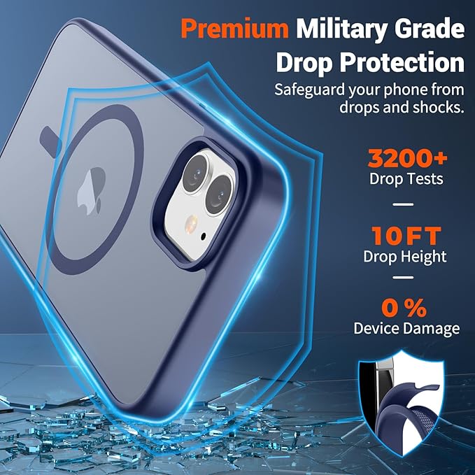 SUPFINE Magnetic for iPhone 11 Phone Case(Compatible with MagSafe)(Military Grade Drop Protection) Translucent Matte Shockproof Phone Case, Lavender Gray