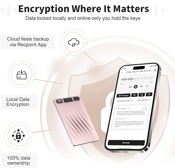 AI Voice Recorder, Professional Voice Activated Recorder with AI Transcription & Summarize, 64GB Storage, 30H Battery, Noise Cancellation and AI Note Taker for Meetings and Interviews & calls