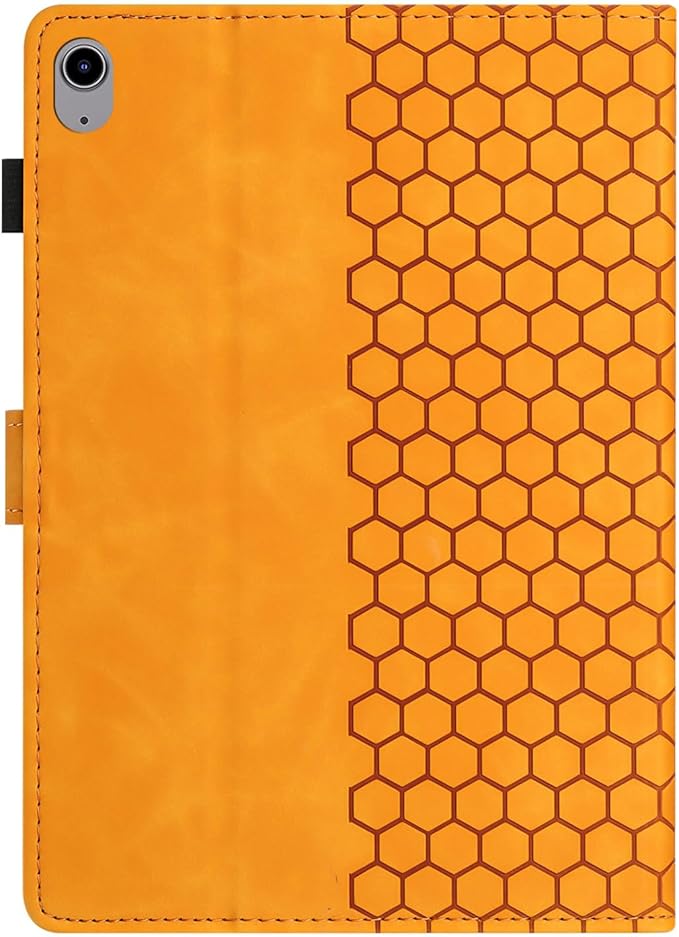 DTangLsm for iPad A16 Case iPad 11th Generation Case 11-inch 2025, iPad 10th Generation Case 10.9-inch 2022, Smart PU Leather Folio Stand Cover with Pencil Holder, Auto Wake/Sleep, Honeycomb Yellow