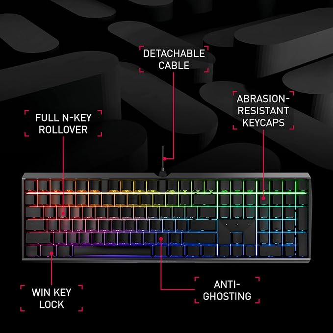 Cherry MX 3.0S, Wired Mechanical Gaming Keyboard, Front Lettering Keycaps, Robust Aluminum Housing, RGB-Lighting, Full Key Rollover, MX Silent RED Switches, Black