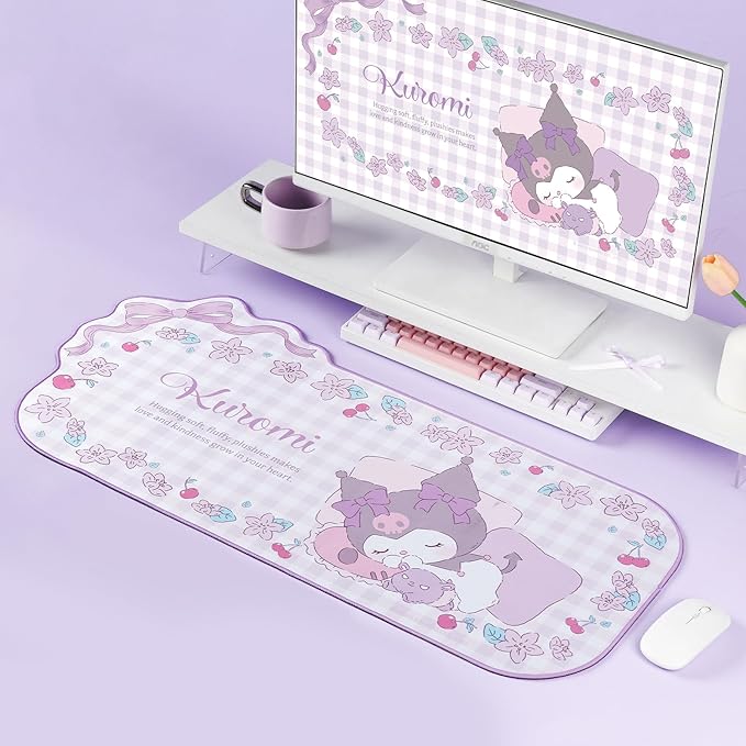 Kuitmor Kawaii Anime Mouse Pad,Non-Slip Waterproof Desk Mat for Keyboard,Durable Large Extended Gaming Mouse Pad with Bowknot Edge for Office Gaming - KLM Flower Dream