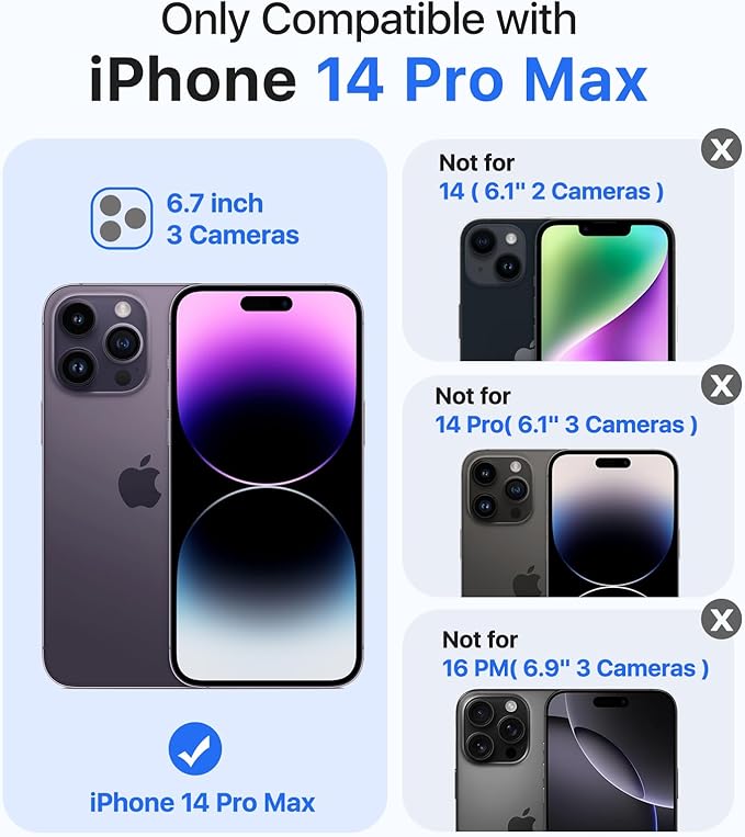 Magnetic for iPhone 14 Pro Max Case, [Compatible with MagSafe][Military-Grade Drop Protection][Anti-Yellowing] Shockproof Translucent Matte Cover for iPhone 14 Pro Max Phone Case,Red