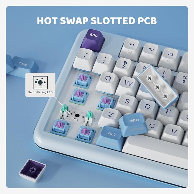 KZZI Z98 Wireless Mechanical Keyboard, Smart Display & Knob, BT5.0/2.4GHz/USB-C, Hot Swappable Custom Keyboard, Pre-lubed Linear Switches, Gasket Mount, RGB Creamy Gaming Keyboard