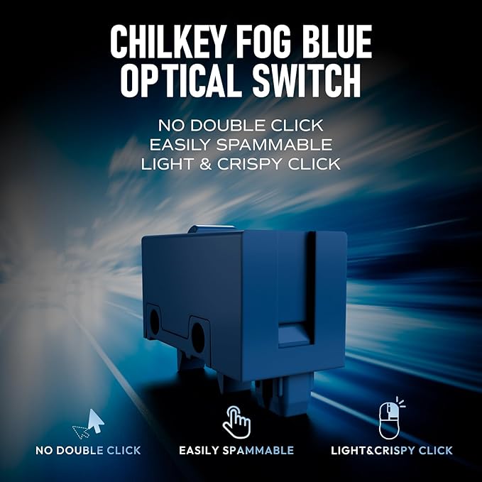 OOCTPK Chilkey Wireless Mouse, Glacier LW 8K M Gaming Mouse with OLED Screen, 8K Polling Rate, 30000 DPI Optical Tracking, 750 IPS, Bluetooth 5.2/2.4G/USB-C, 49g Super Lightweight, 100 Million Clicks