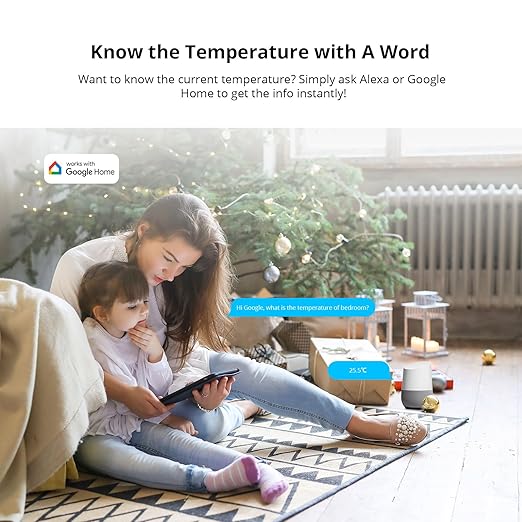 SONOFF SNZB-02P Zigbee Indoor Temperature Humidity Sensor, Thermometer Hygrometer with Alert, Works with Alexa & Google Home for Remote Monitoring and Home Automation, ZigBee 3.0 Hub Required, 2-Pack