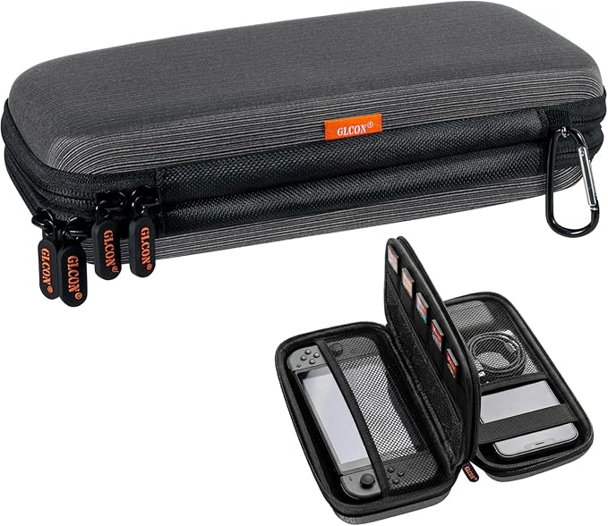 Double-Layer Electronics Organizer Travel Case - Hard Carrying Case with Multiple Pocket - Portable Zipper Cord Tech Pouch Bag for Charger, Phone, Power Bank, Cable, USB Flash Drive, SD Card, Adapter