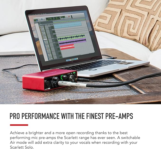 Sennheiser Professional MK 4 Cardioid Condenser Studio Microphone & Focusrite Scarlett Solo 3rd Gen USB Audio Interface, for the Guitarist, Vocalist, Podcaster or Producer