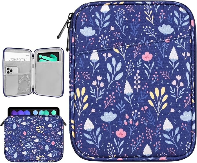 Dadanism 8-9 Inch Tablet Sleeve Bag Carrying Case for iPad mini 7th/6th 8.3", iPad mini 7.9", Galaxy Tab A7 Lite/A9 8.7", ‎Remarkable Paper Pro Move 7.3" 2025, Tab M8 8", Tab M9 9", MuZhi Blue