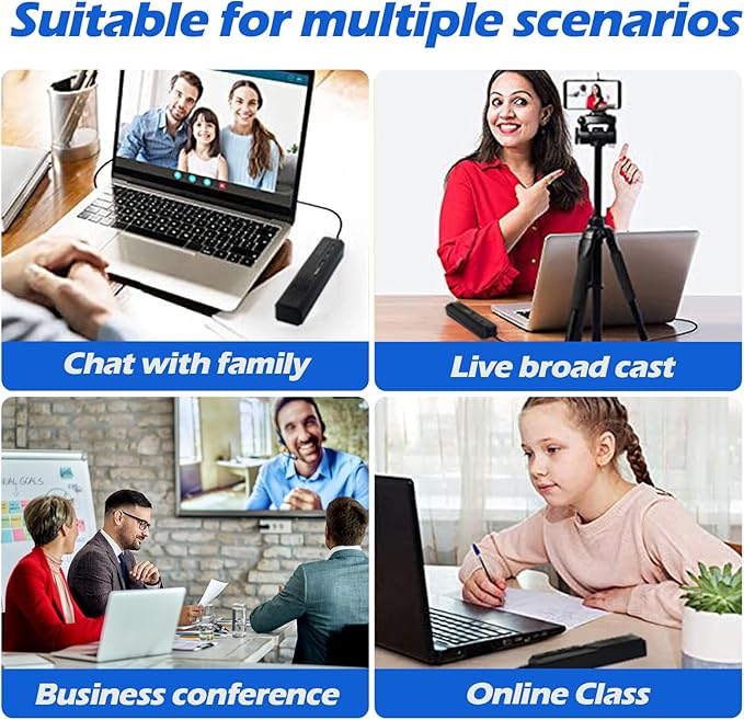3 in 1 USB Computer Speaker with Microphone, PC Laptop Desktop Conference Speaker with Mic for Smart Home Office and Online Study，360 Degree Enhanced