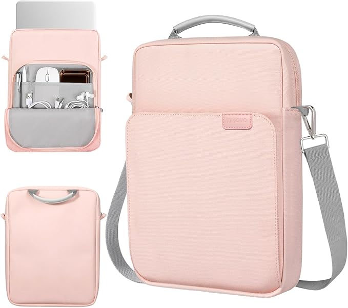 TiMOVO Laptop Sleeve Bag for MacBook Neo 13 inch 2026 Model A3404 with A18 Pro Chip, Handle Carrying Case with Shoulder Strap, Pink
