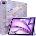 Soke Case for iPad Air 13 Inch (M4/M3/M2,2026-2024), iPad Pro 12.9" 6th/5th Generation with Pencil Holder(2021 2022 Release)-[Apple Pencil Charging + Auto Wake/Sleep] Soft Back Cover, Lilac Marble