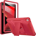 Soke Case for iPad 6th/5th Generation 9.7 Inch 2018/2017,with Built-in Screen Protector and Kickstand, Rugged Full-Body Heavy Duty Protective Cover for Apple iPad Air 2 /Pro 9.7 - Burgundy Red
