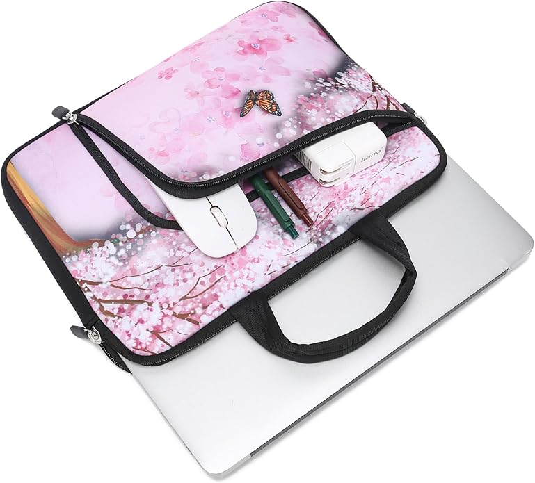 11.6 12 12.5 inch Two Pockets Laptop Sleeve Chromebook Case Ultrabook Case Notebook Tablet Case Neoprene Handle for Men Women