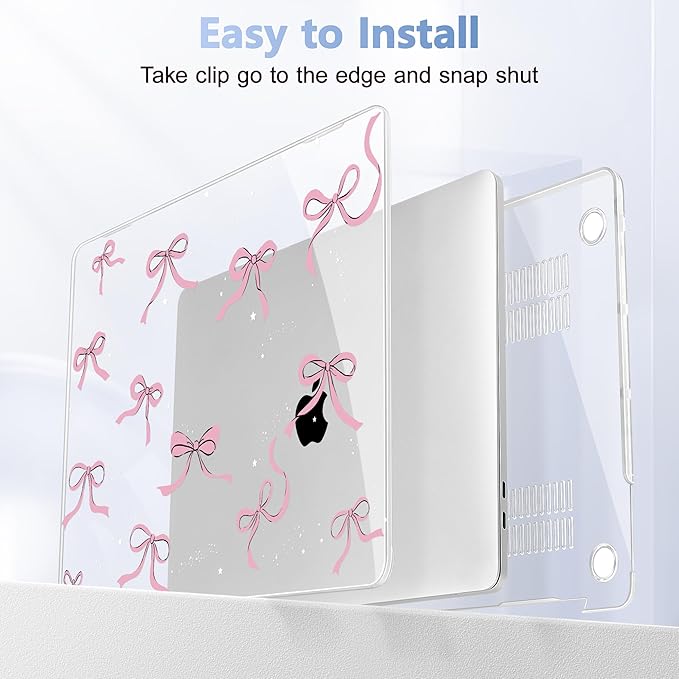 May Chen for MacBook Pro 16 inch A2141 2020 2019 Release, Screen Protector & Keyboard Cover Plastic Soft-Touch Case for MacBook Pro 16-inch with Touch Bar & Touch ID - Star Bows