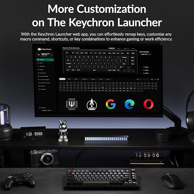 Keychron V1 8K Custom Mechanical Keyboard, 75% Wired Layout, Ultra-Low Latency 8000Hz, QMK Programmable, Hot-Swappable Brown Switches, RGB, for Gamers and Typists, Compatible with Mac/Windows/Linux