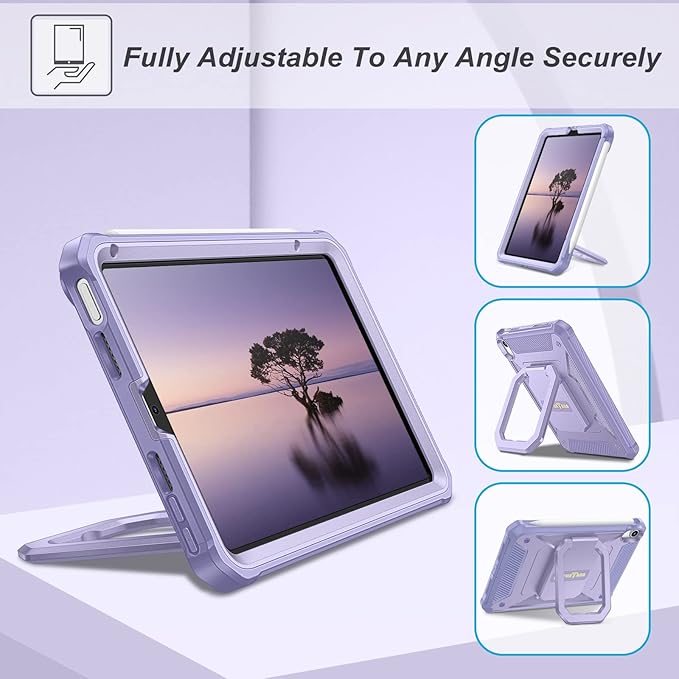 Fintie Case for iPad Mini 7 (A17 Pro, 7th Generation) 2024 / iPad Mini 6 (6th Gen) 8.3 Inch, [Tuatara Magic Ring] 360 Degree Rotating Shockproof Rugged Cover with Screen Protector, Purple