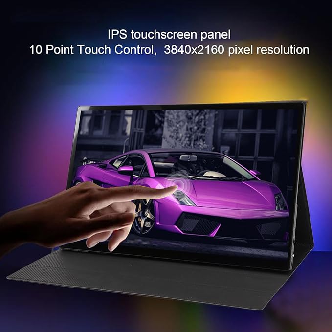 15.6 Inch Portable Monitor, 4K 3840 * Screen USB C HDMI Laptop Screen Extender, 60Hz Refresh Rate, 16:9 OLED Screen Computer Display for Laptops PCs for OS X