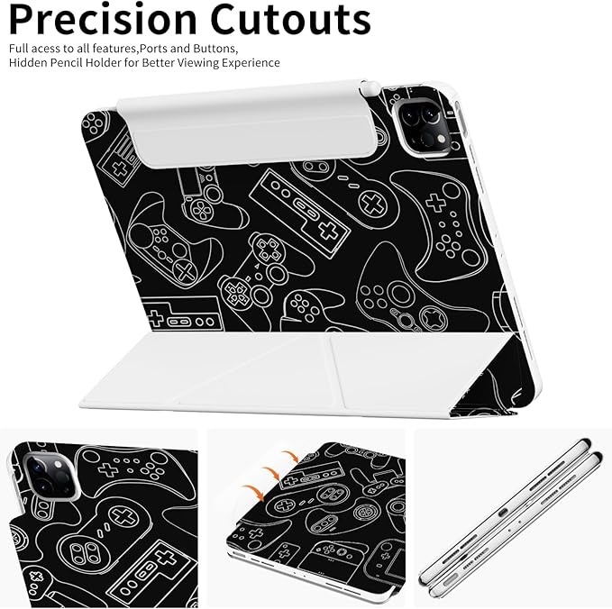 Case for iPad Air 13 Inch M4/M3/M2 (2026/2025/2024), iPad Pro 12.9” 6th/5th/4th/3rd Generation Case, Origami Trifold Multi-Angle Stand, Magnetic Flap, Slim Shell Full-Protective Cover, Game