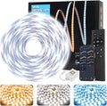 Tenmiro White LED Strip Lights 32.8ft (1200 LEDs) Super Bright 25000K Daylight White, 3Color Temperature Dimmable with Smart App & Remote Control for Bedroom Kitchen Commercial Home Lighting Decor