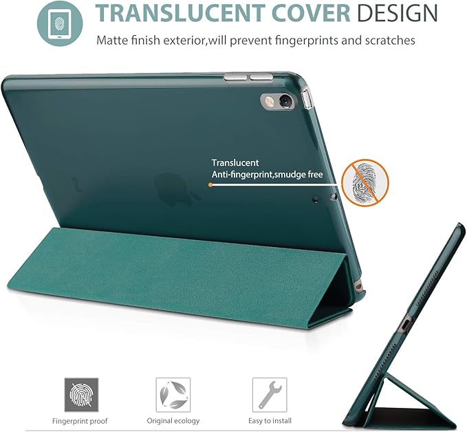 ProCase Smart Case for 10.5” iPad Air 3rd Generation 2019 / iPad Pro 2017, Slim Stand Cover with Translucent Frosted Back for iPad Air 3 -Emerald