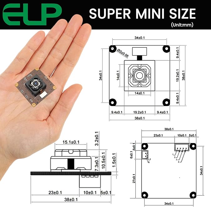 ELP 11MP 4K 30fps USB Camera Module for PC, 90 Wide Angle Webcam with IBIS Anti-Shake, Auto Focus, UVC USB2.0 for Live Streaming, Monitoring 3D Printer