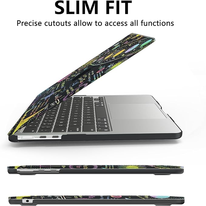 AKIT Compatible with MacBook Air 13 inch Case M5 2026 2025-2022 M4 M3 M2 A3449 A3240 A3113 A2681, Unique Hard Shell Laptop Case+Screen Protector+Keyboard Cover for MacBook Air 13.6 inch, Mystery Black