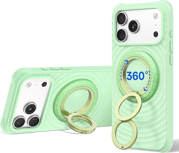 SYNCWIRE Magnetic Phone Ring Holder for MagSafe, 360° Rotation Dual Sided Magnet Grip Cell Phone Ring Stand Finger Kickstand Compatible with iPhone 17 16 15 14 13 12 Pro Max fits MagSafe
