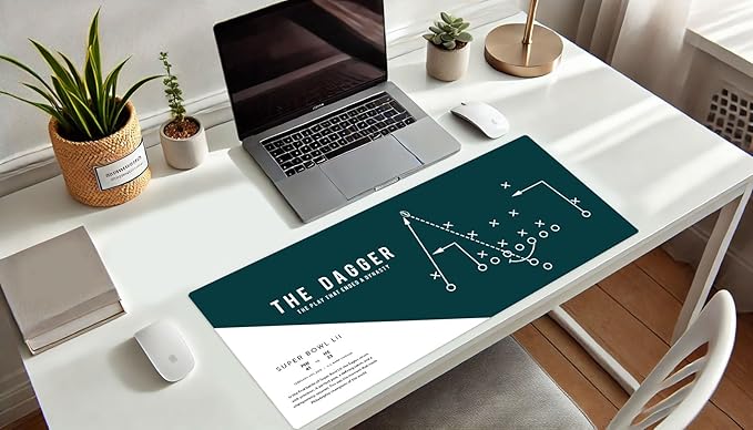 Large Philadelphia Desk Mat for Desktop – XL Desk Pad Mat with Smooth Surface, Green Football Theme Office Decor, Man Cave Accessory, Men Gifts & Game Day Gift The Dagger Bird Gang Philly Philly