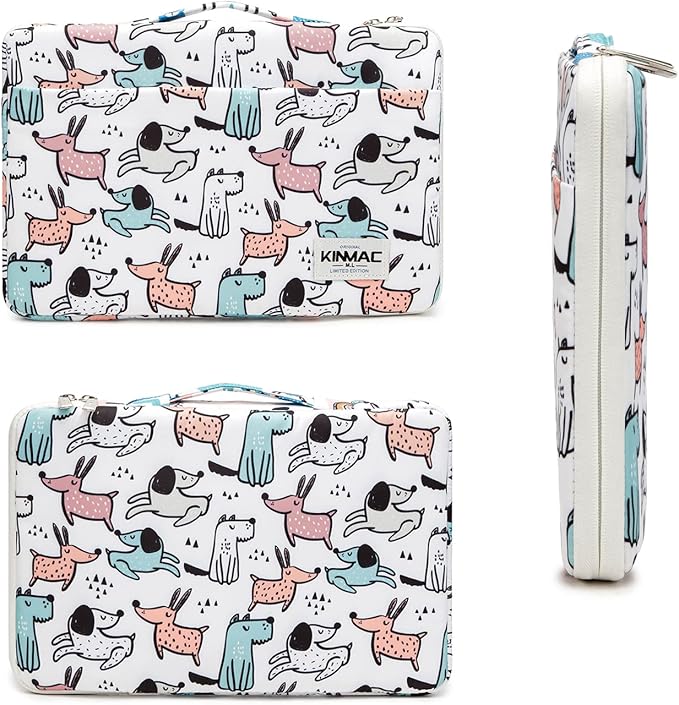 Kinmac Dogs Pattern 360° Protective Water Resistant Laptop Case Bag Sleeve with Handle for Surface Pro,MacBook Pro 13",MacBook 12",New MacBook Air 13" Retina and iPad pro 12.9