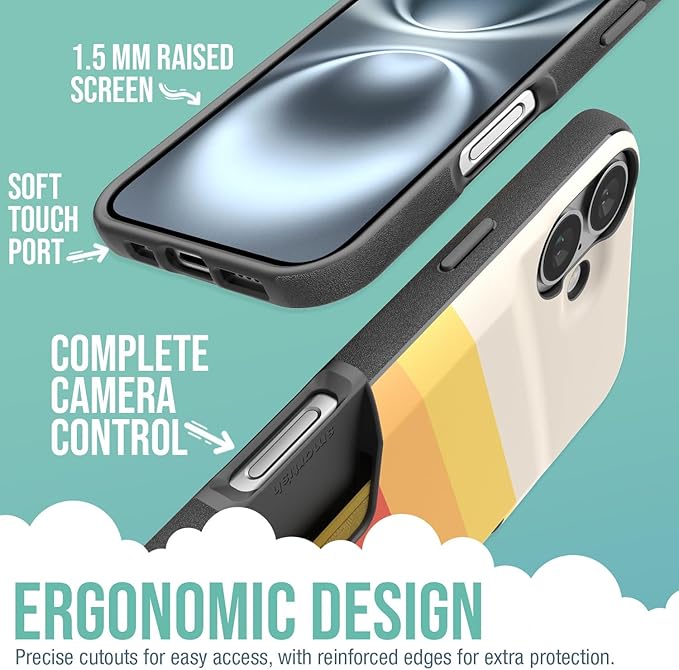 Smartish® iPhone 16 Plus Wallet Case - Wallet Slayer Vol. 1 [Slim + Protective] Credit Card Holder - Drop Tested Hidden Credit Card Slot Cover for Apple iPhone 16 Plus - Striped Up