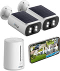 Solar Security Cameras Wireless Outdoor, 4MP Cameras for Home Security Camera System, 64GB Local Storage, No Subscription, Easy Setup, Color Night Vision, 2.4 & 5G WiFi, 2-Cam Kit