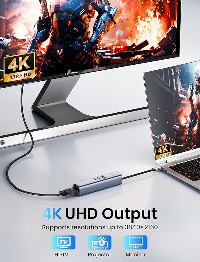 VIOY USB C Hub 7-in-1, Multiport Adapter with USB 3.0 5Gbps Ports, 2 USB-C 2.0 Data Transfer Ports, 4K HDMI, 100W PD and SD/TF Card Reader for MacBook Pro/Air, iPad Pro, Laptop, XPS