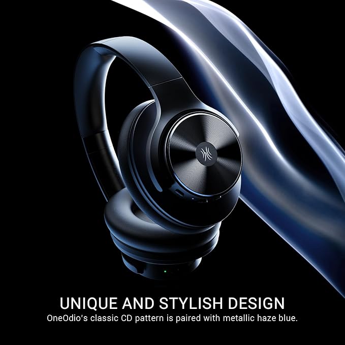 OneOdio Focus A10 - Hybrid Active Noise Cancelling Headphones, Wireless Over-Ear Headphones with 62H Playtime, Fast Charging, Hi-Res Audio, Clear Calls, Bluetooth & Wired Mode for Travel Work